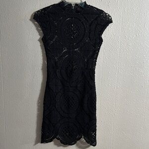 Hot Miami Styles Black Sheath Dress Flutter Cap Sleeves